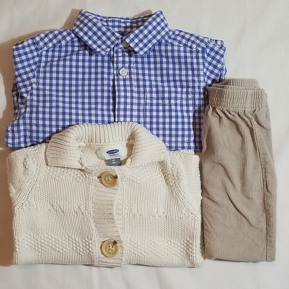 3 Piece Set: OLD NAVY 3T Sweater/3T Shirt/3T Pant